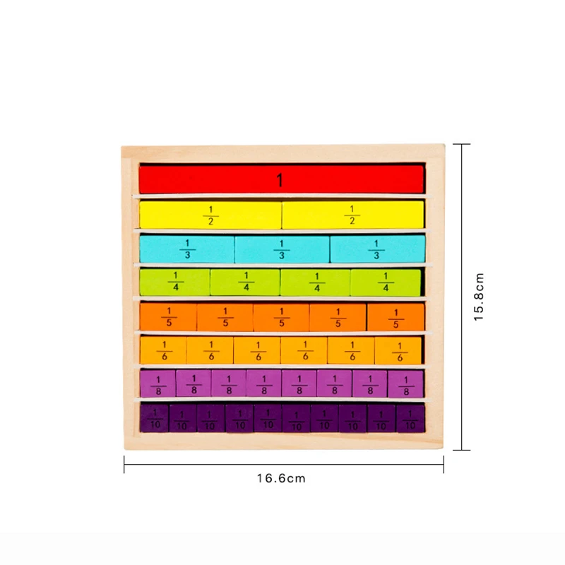 Fraction Learning Math Toys Wooden Strip Puzzle Board Arithmetic Teaching Aids Cognitive Educational Toys Gifts For Children