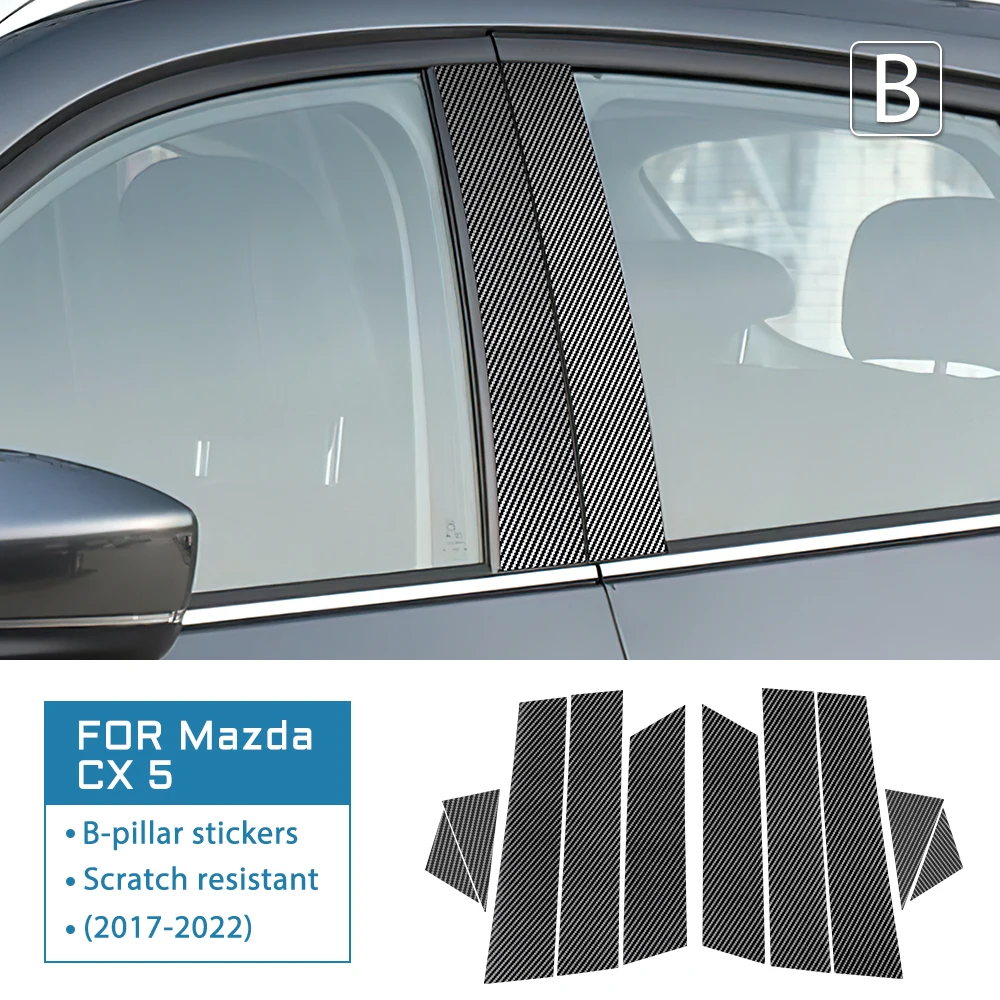 Glossy Black Car Window Door Pillar Trim Cover Stickers Accessories