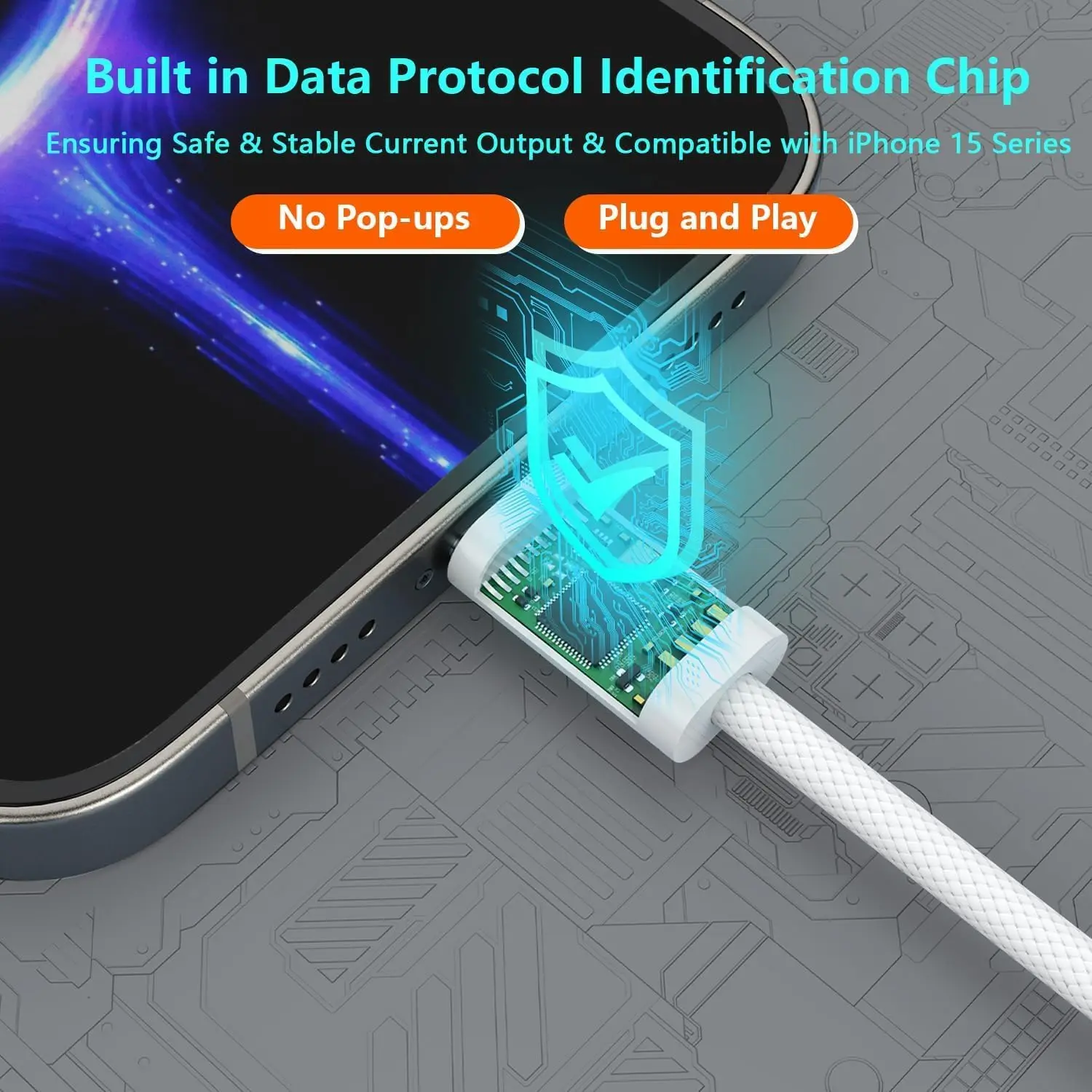 Charging Adapter For iPhone 15 16 Pro Max USB C to Lightning For iPhone Braided Charger Cable Connector accessoires iPad 10