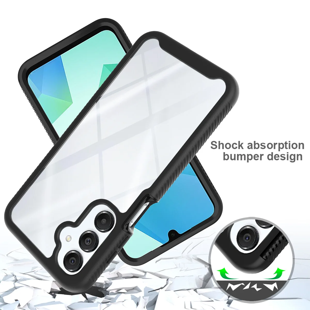 Premium Dual-Layer Shockproof Clear TPU/PC Sky Case Cover