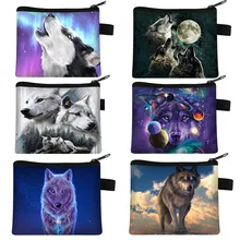 

Kids Bags For Boy Anime Wallet Print Coin Purse Ladies Leisure Shopping Coin Bags 3D Printing Wolf ID Credit Card Storage Bag
