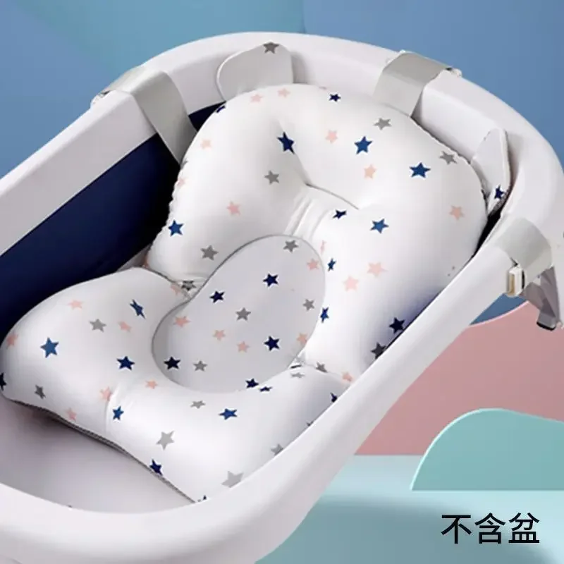 Portable Baby Bathtub Pad Ajustable Bath Tub Shower Cushion Newborn Support Seat Mat Foldable Baby Bath Seat Floating Water Pad