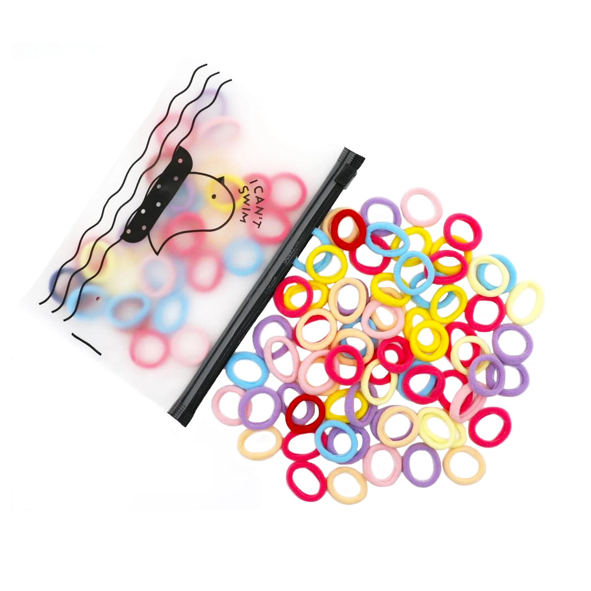 100 Pcs Small Hair Tie Ladies, 2cm Elastic Hair Tie Ponytail Colourful, Mini for Baby Toddler Girls