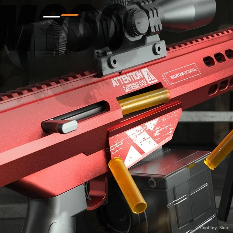 Children Toy Guns Barrett Machine Gun Soft Bullet Shell Ejecting Airsoft Weapons Toy Rifle Sniper Shooting Model for Adults Boys 3