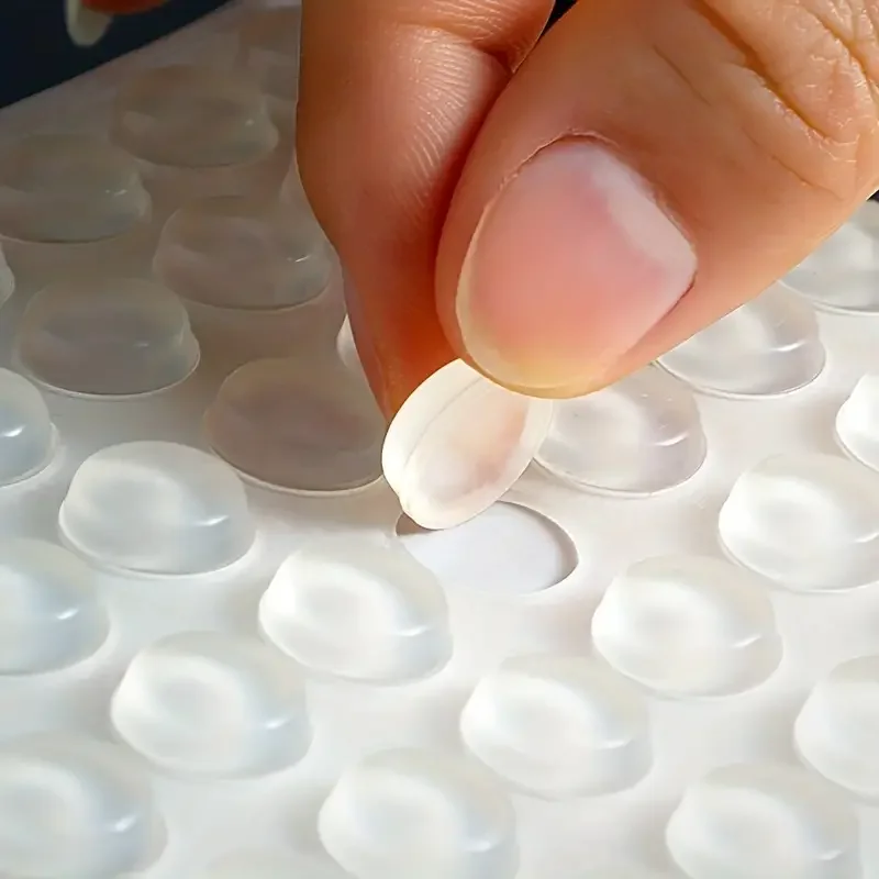 Self Adhesive Door Stopper Rubber Damper Buffer Cabinet Bumpers Silicone Furniture Pads Cushion Protective Pads 100Pcs