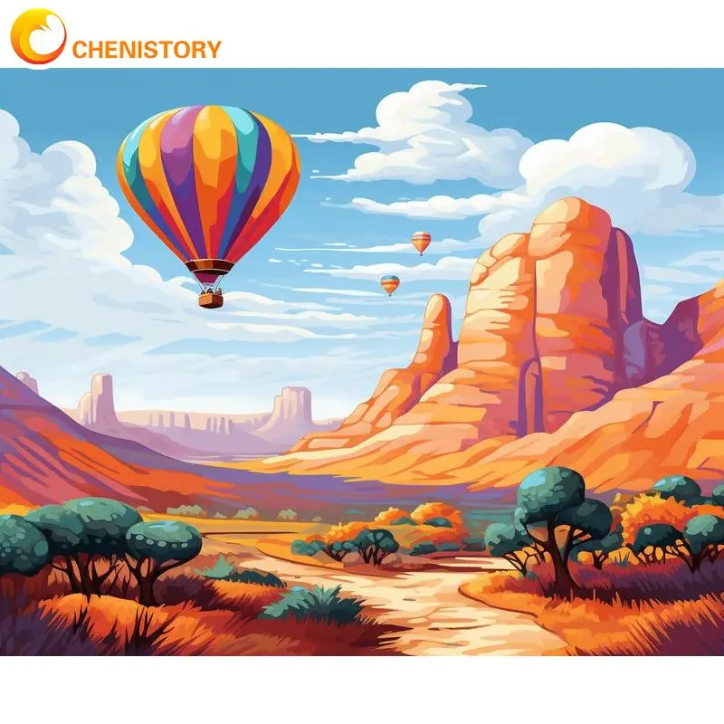 

CHENISTORY Diy Painting By Numbers Scenery Pictures By Number Mountain Paint On Canvas Home Decoration 40x50cm