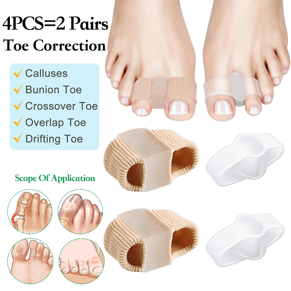 2 Pairs Toe Separator Hallux Valgus Bunion Corrector Orthotics Feet thumbnail 2