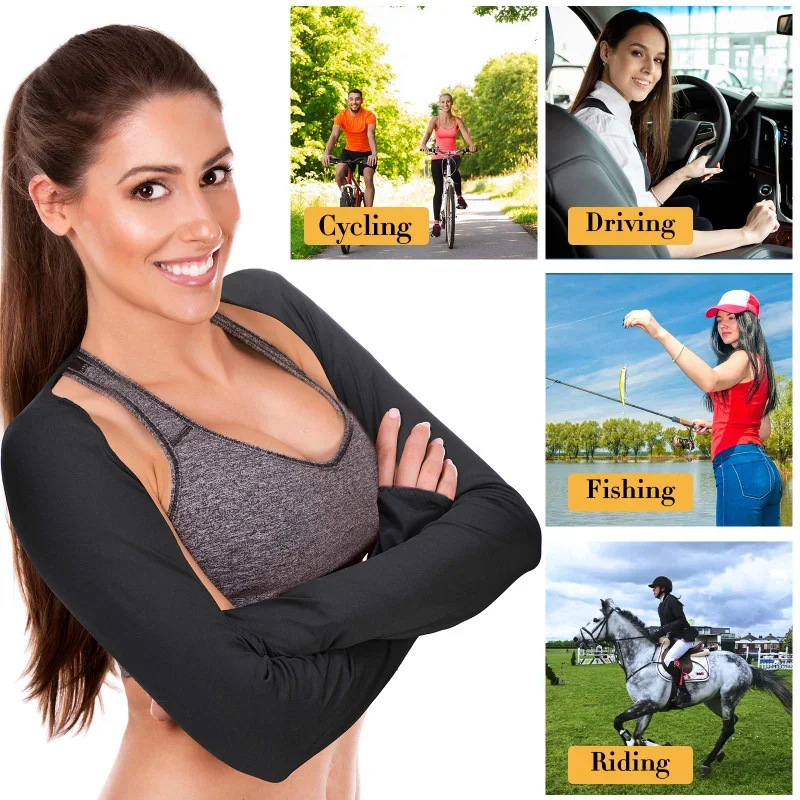 Ice Arm Sleeves Ice Sleeve Gloves Arm Sleeves Sunscreen Gloves Ultra-thin Shawl Arm Sleeves Ice Silk Long Gloves Breathable Sun Protection Anti UV Hand Cover Warmer Outdoor Sports Sleeve
