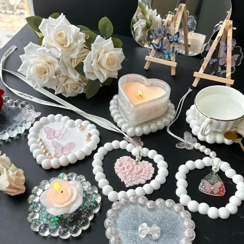 Silicone Resin Molds for Epoxy Crafts Bubble Coaster DIY Kits Assorted Shapes Heart Ideal for Home Decoration and Gift Casting