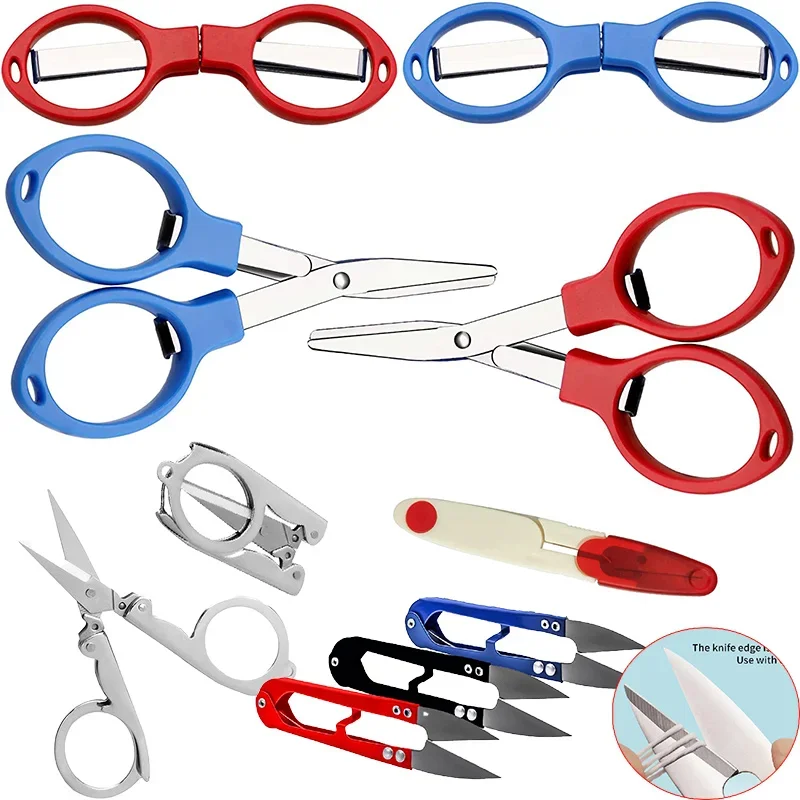 

1Pc Sewing Scissors Stainless Steel Folding Scissors Mini U-shaped Scissors Embroidery Tailor Shears Foldable Cutters for Fabric