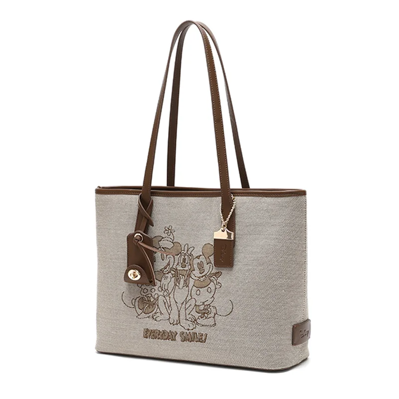 Disney "EVERYDAY SMILE" Mickey Mouse Tote Bag New Embroidered Women Large Capacity Underarm Commuter Handheld Shoulder Bag 3