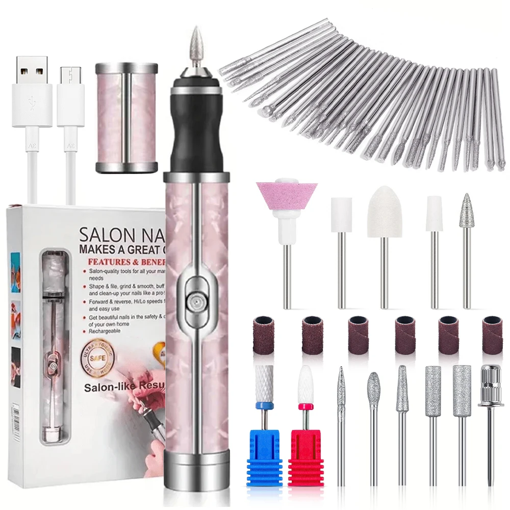 Portable Electric Nail Drill Set - Professional 4-Speed Manicure & Pedicure Kit for Salon-Quality Nail Care