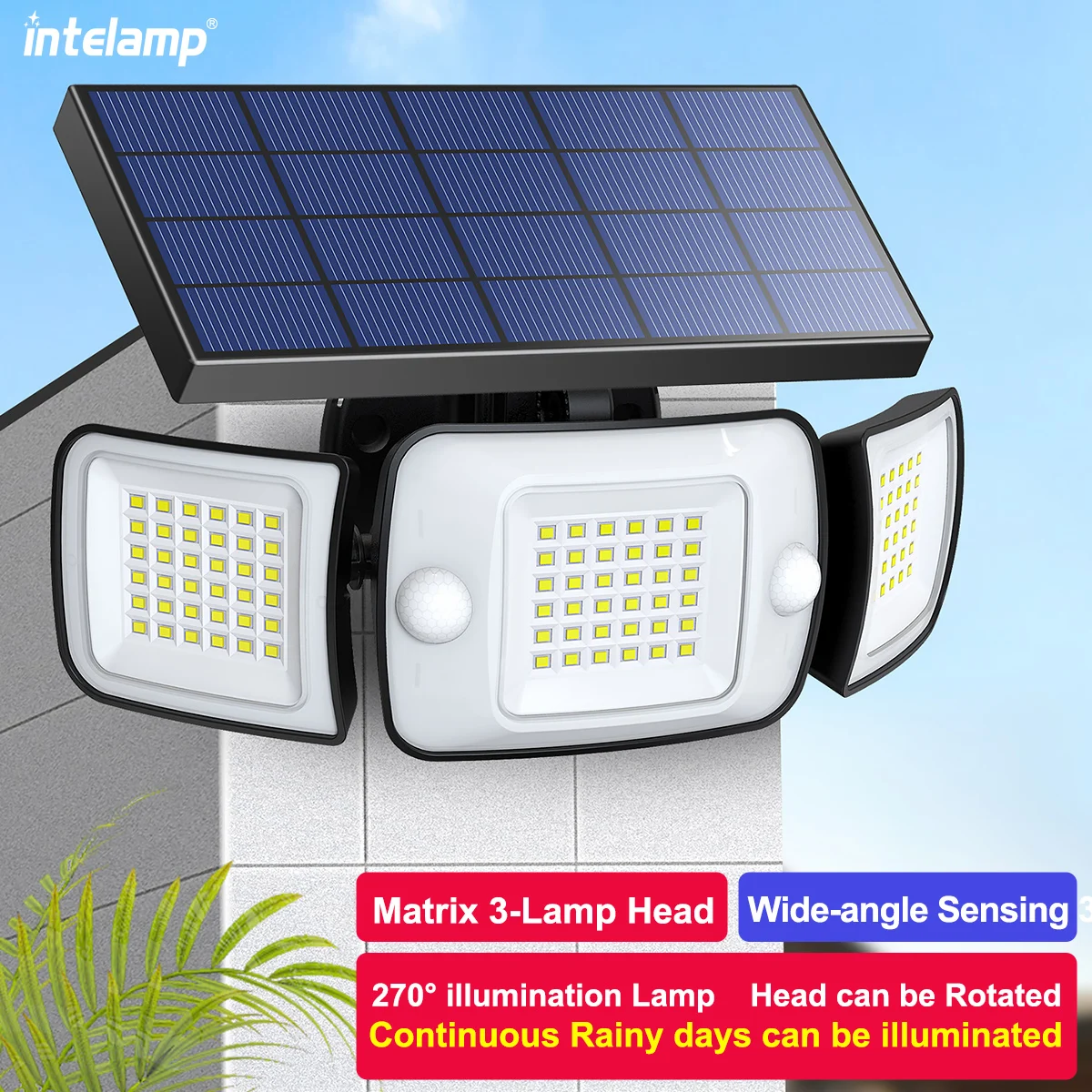 Solar Lights Outdoor with 3 Modes Motion Sensor Super Bright Wall Lamp IP65 Waterproof Street Light for Garden Yard Path Garage 1