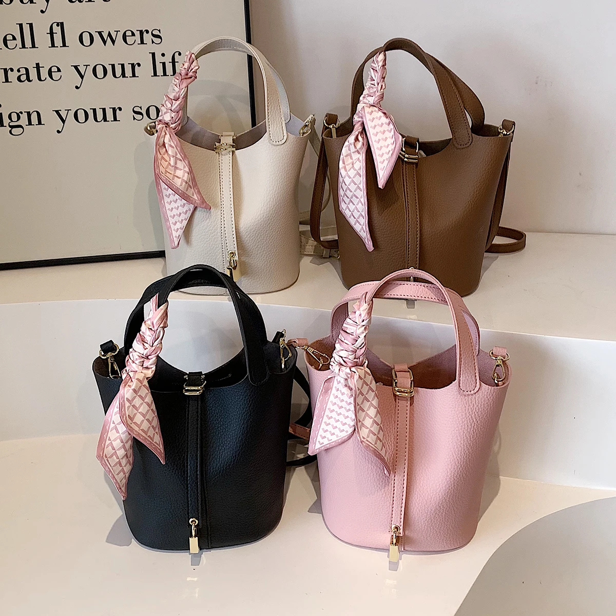 2025 New Vegetable Basket Women's Bag Mother-In-Law Bag Bucket Bag Large Capacity Commuter Handbag Hand Bag Crossbody Bag for Women