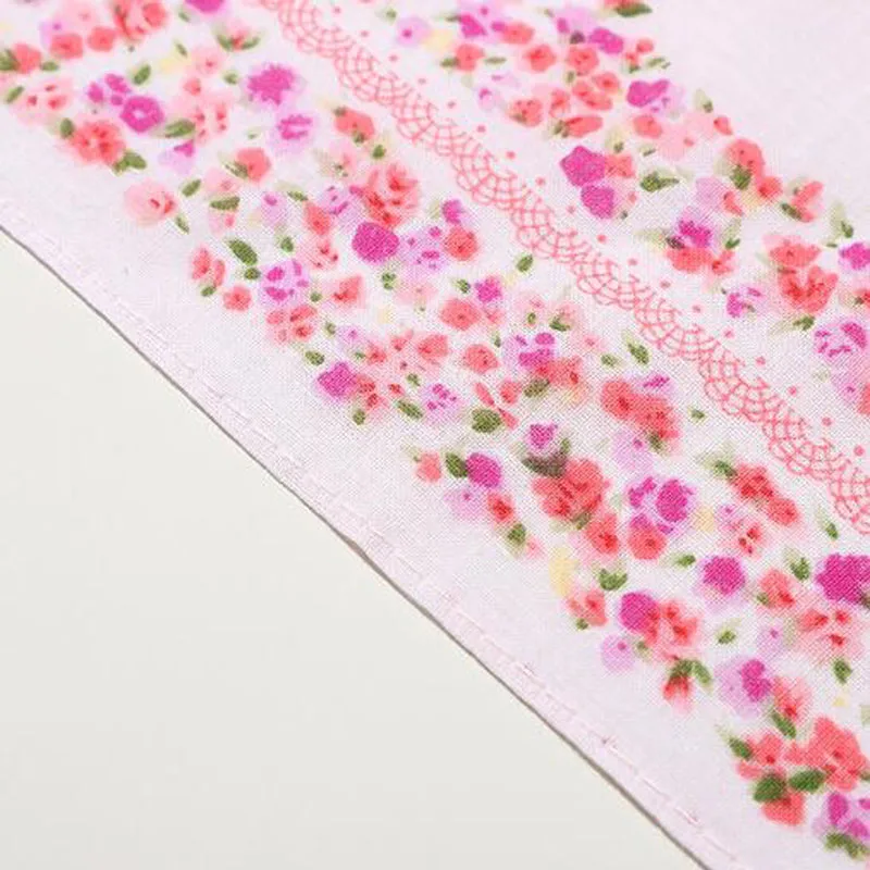 3pcs HOT Cotton flowers Printed women square Handkerchief ladies hanky towel wedding party Christmas gift