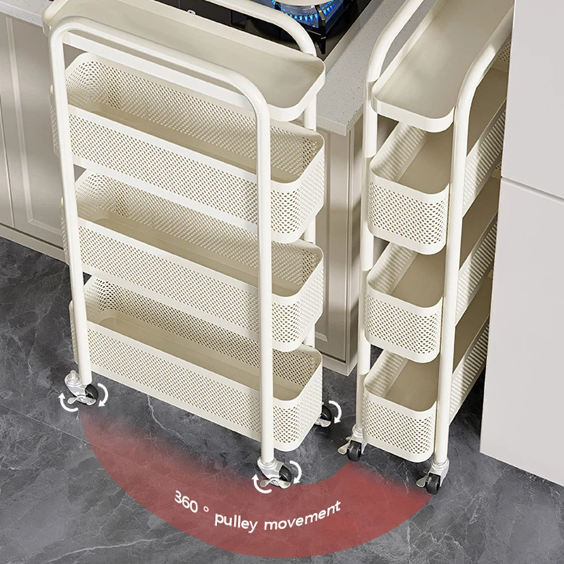 Storage Rack Split Kitchen Multi-functional Vegetable Basket Bathroom Mobile Cart Snack Rack Living Room Shelf