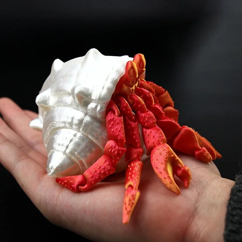 Articulated Hermit Crab Ocean-Themed Desk Ornament - Unique Marine Life Decor Gift