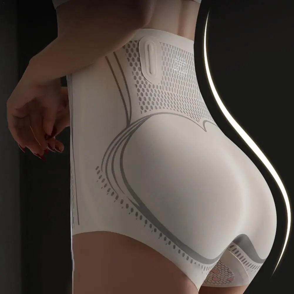 

Ice Silk Ion Fiber Repair Shaping Women Sculpt Shaping Short High Waisted Body Shaper Briefs Firm Tummy Control Pants Shapewear