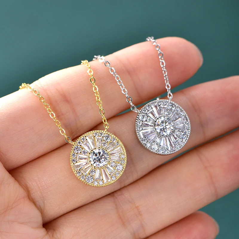 OXTAO Moissanit-Diamant-Anhänger-Halskette, D-Farbe, VVS1, für Damen, trapezförmige CZ-Halskette, luxuriöser, hochwertiger, feiner Schmuck, Geschenk – Detail 8