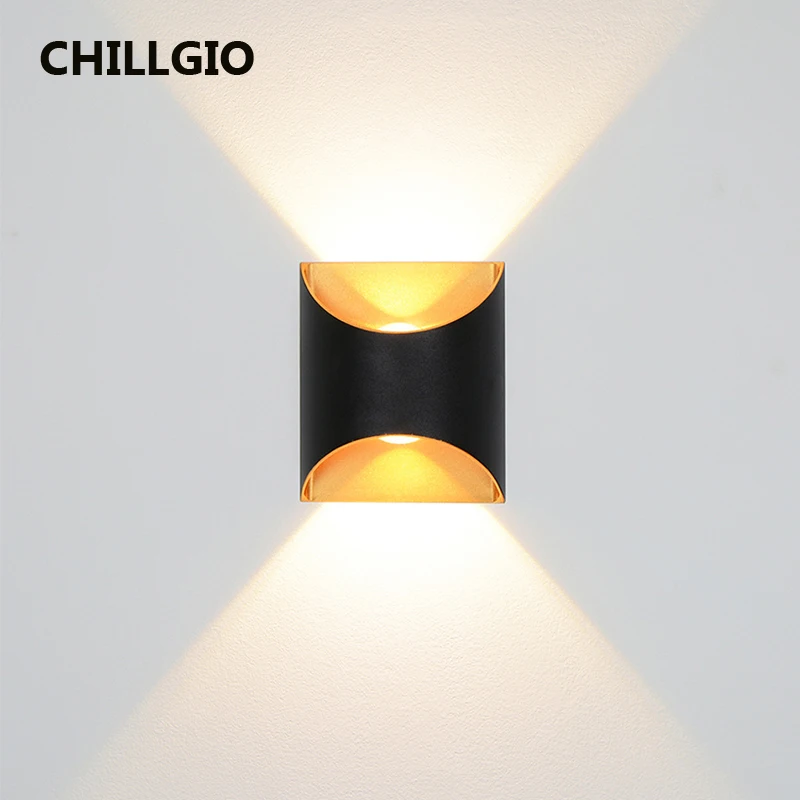 CHILLGIO Waterproof Outdoor Wall Lamps Patio Up Down Bright Corridor Led Home Decoration Sconces Modern Aluminum Interior Lights reading camping hanging chair outdoor mount patio comfortable garden chair hammock minimalistic silla jardin exterior home decor