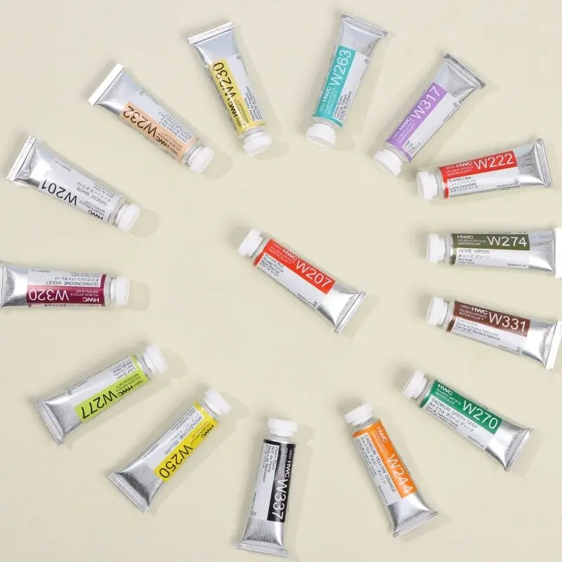 Japan Holbein Series 2 Artists' Transparent Watercolor Paint 15ml/0.5oz Tubes Art Watercolour Professional Drawing Supplies