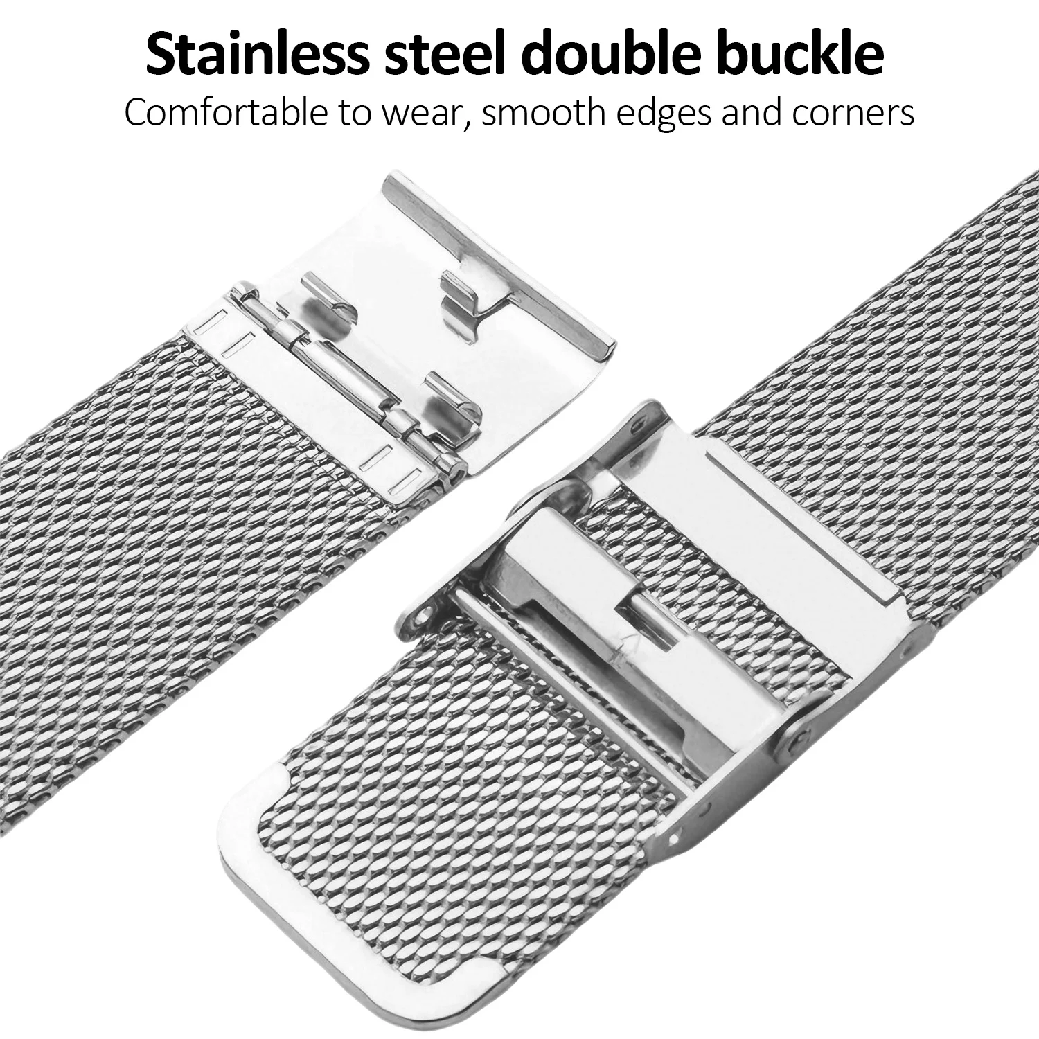 Milanese Stainless Steel Mesh Buckle Watch Strap Bracelet