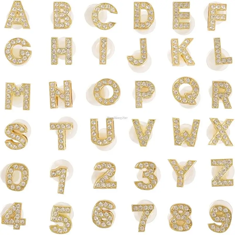 Diamond Croc Letters Charm Crocs Diamond Accessories Crocs Gold