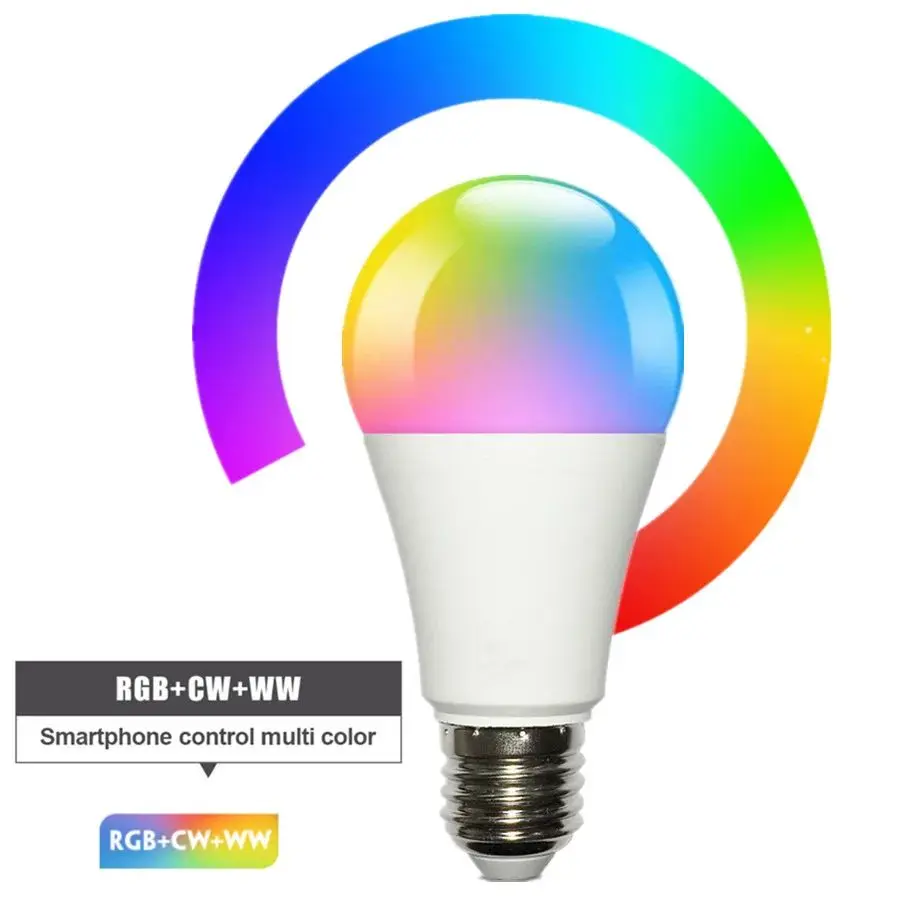 투야 와이파이 블루투스 220V 제어 LED 스마트 전구, 밝기 조절 RGB, CW, WW, IOS, 안드로이드 호환, 침실, 거실용, E27, E26, B22