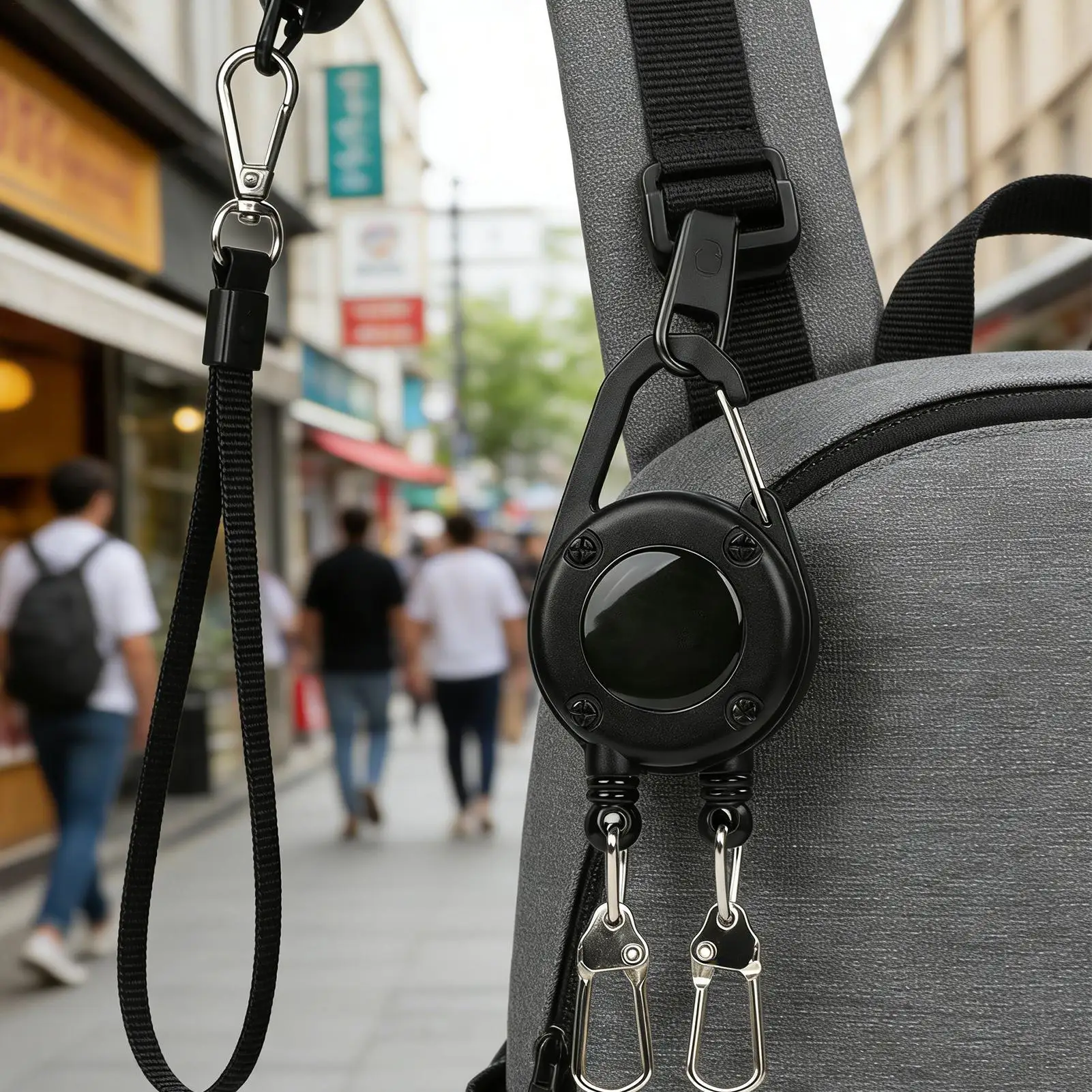 Retractable Double-Headed Belt Clip Lanyard with Steel Cord