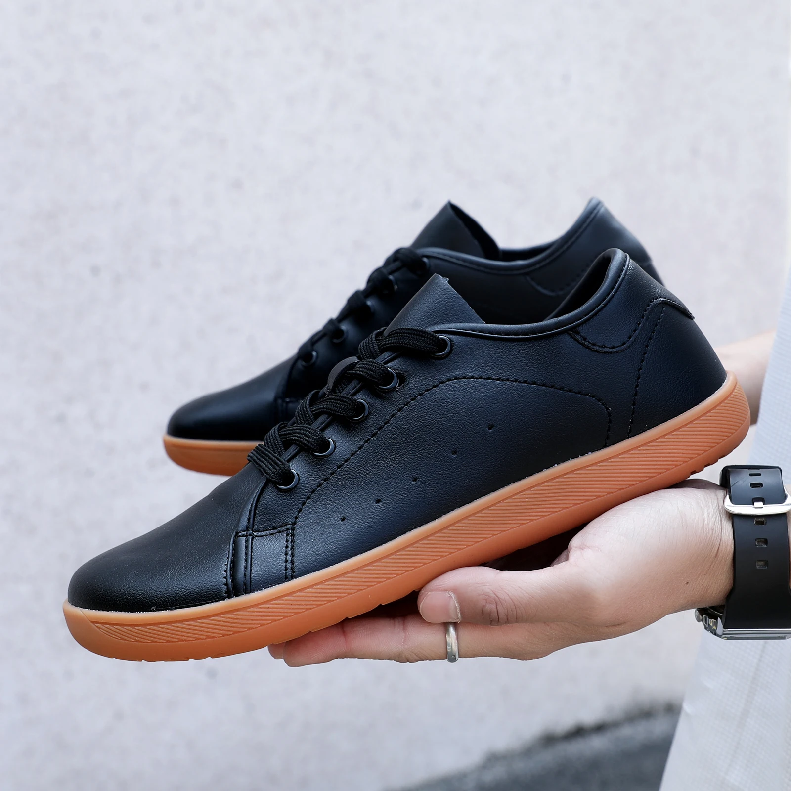 New Men's Wide Barefoot Canvas Sneaker Fashion Flats Soft Zero Drop Sole Wider Toe Light Weight Fashion Sneakes Plus Size