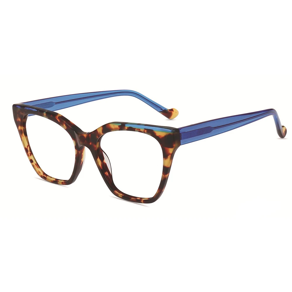 

Tortoiseshell Color Handcrafted Square Spring Hinge Optical Frame Custom Photochromic Myopia Reading Glasses Prescription Lens