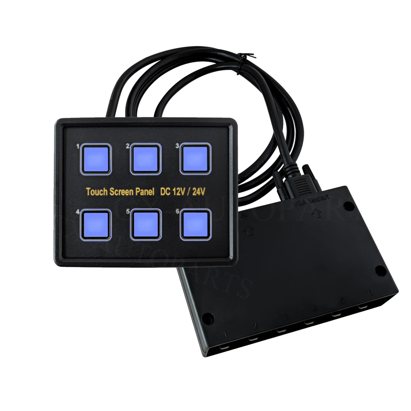 12/24V Touch Screen Switch Panel 6 Gang Blue LED Push Switch Circuit ...