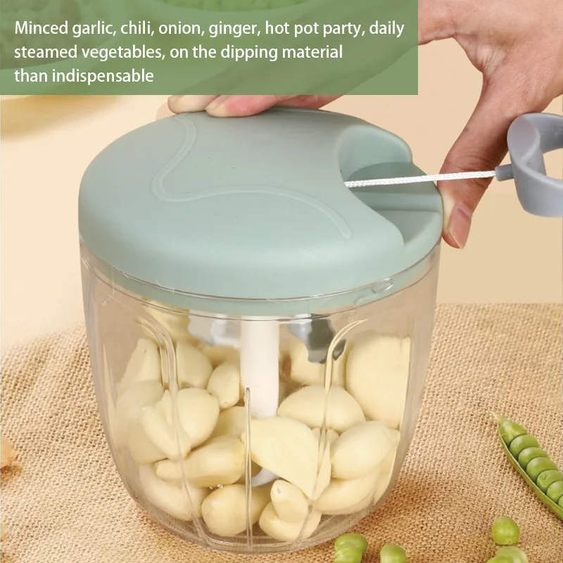 Portable Garlic Masher Kitchen Mini Vegetable Grinder Manual Meat Food Crusher 500/900ML