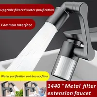 New 1440° Rotating Water Purification with Filter 2 Modes Metal Faucet Spray Head Kitchen Washbasin Extension Tap Aerator Univer 1