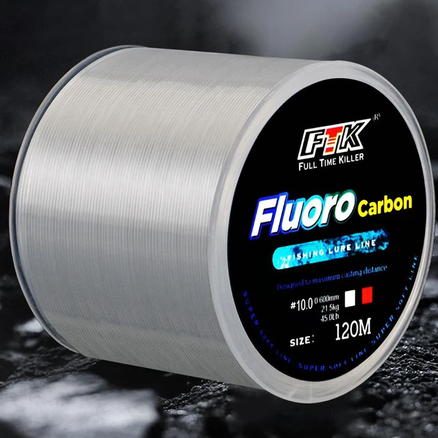 1 Roll 120M Fluorocarbon Coated Fishing Line 5LB-34LB Main Line Sub Line  Fishing Lure Sinking