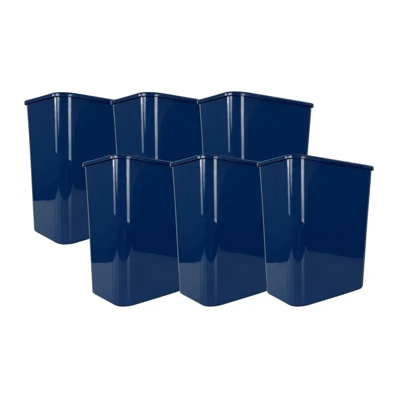 

gal Plastic Open Top Kitchen Trash Can, 6 Pack, Navy Woven trash can Garbage can Trash bags Automatic trash can Trash can kitche
