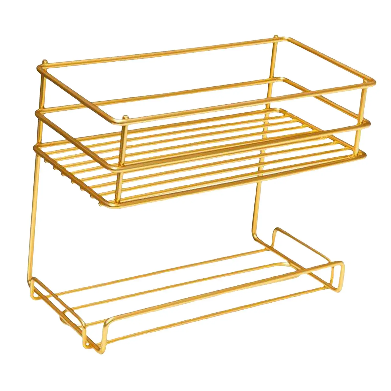 Gold Bathroom Shelf Hanging Basket Kitchen Wall Shelves Shower