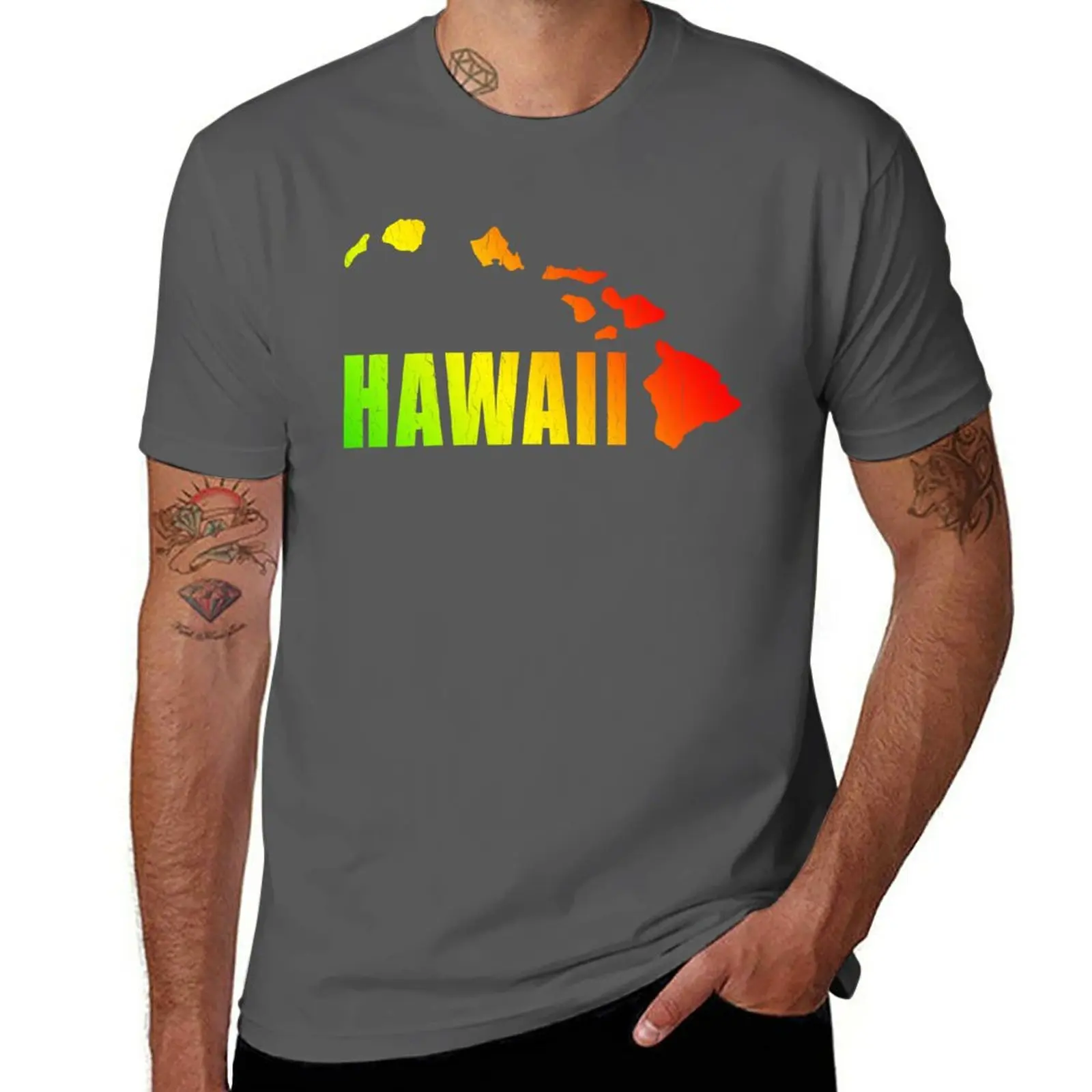 

Hawaiian Islands (Vintage Distressed Design) T-Shirt sports fans anime clothes sweat shirts, men