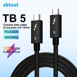 High - Speed Thunderbolt 5 Coaxial Cable for Fast Charging and Audio Transmission