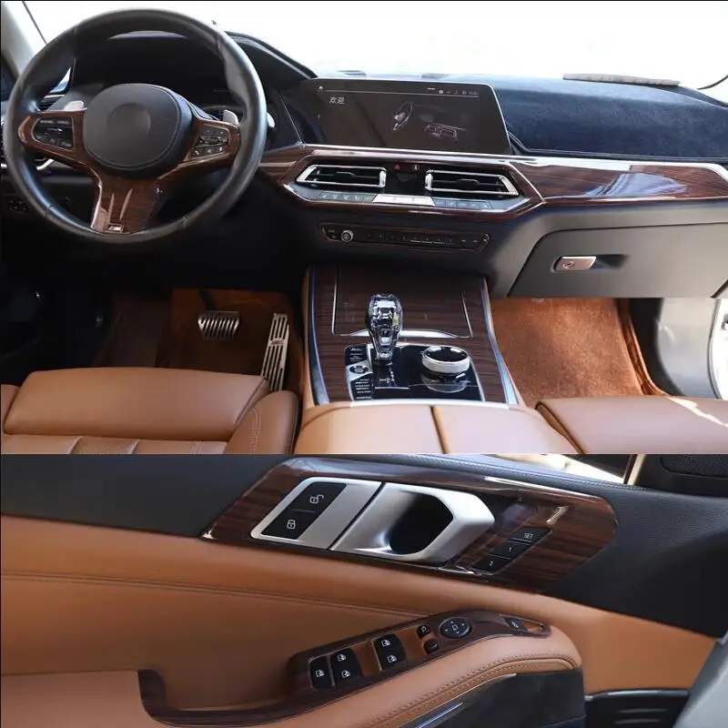 

Car Interior Modified Sequins Interior Mouldings Decorative Trim Wooden Color For B.M.W. X5 G05 2018 2019 2020 2021 2022