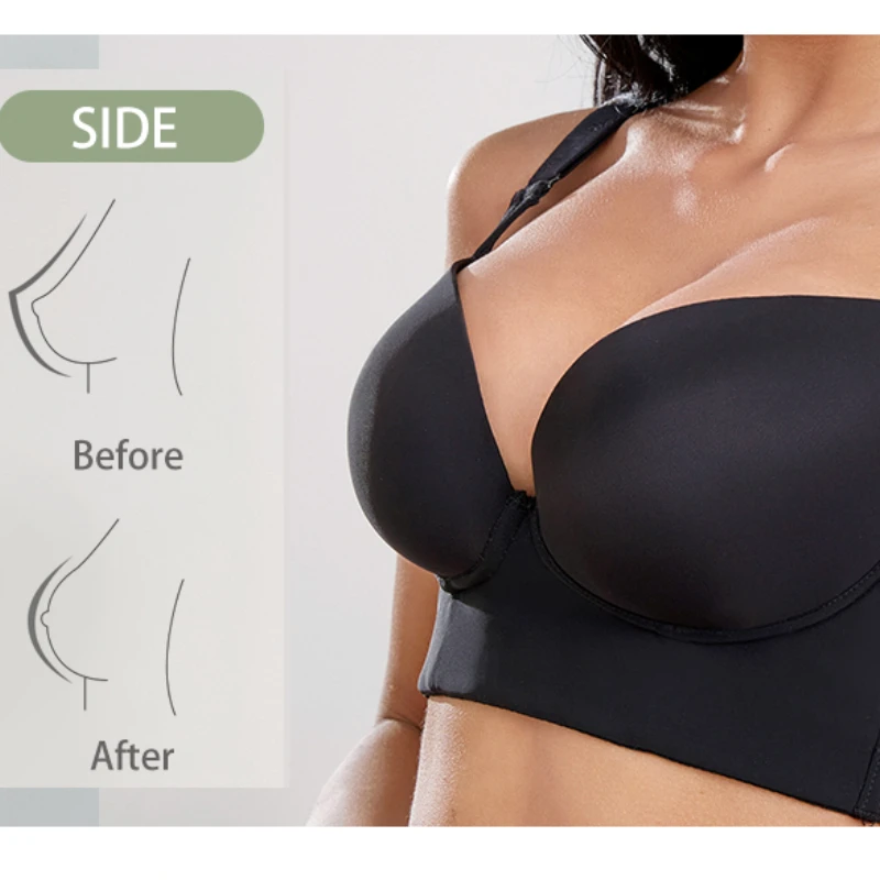 Push Up Bra Hides Side and Back Fat Deep Cup Extra Firm High Compression -  AliExpress