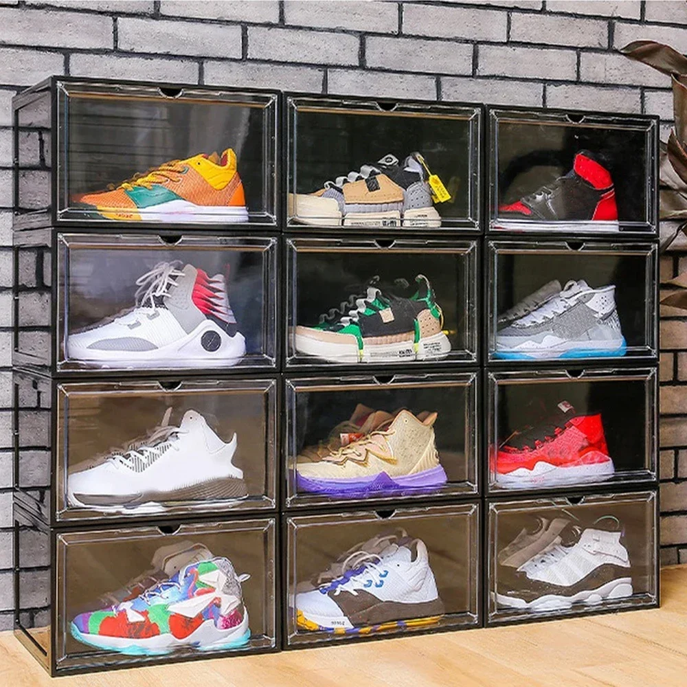 

Plastic Shoes Case Thickened Transparent Drawer Case Plastic Shoe Boxes Stackable Box Shoe Organizer Shoebox Dustproof Shoe Rack