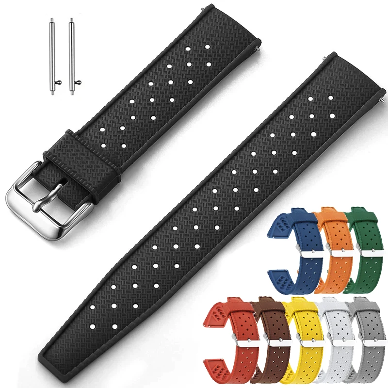 Tropic Waterproof Silicone Quick Release Watch Strap, 20mm/22mm