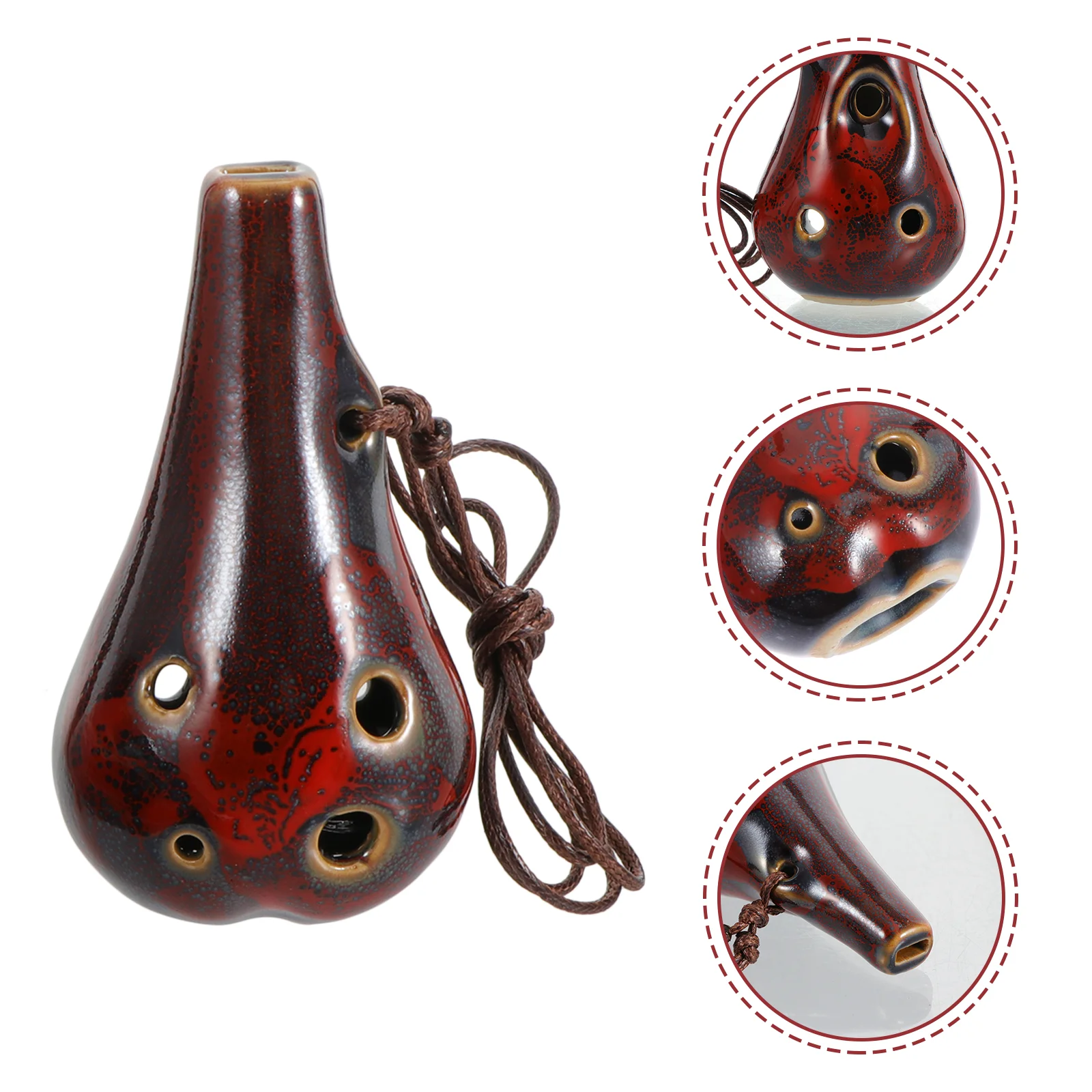 

6 Hole Ocarina Wind Instrument Portable Ceramic Retro Modeling Creative Beginner 6-hole Mini Children Practice Children's Toys