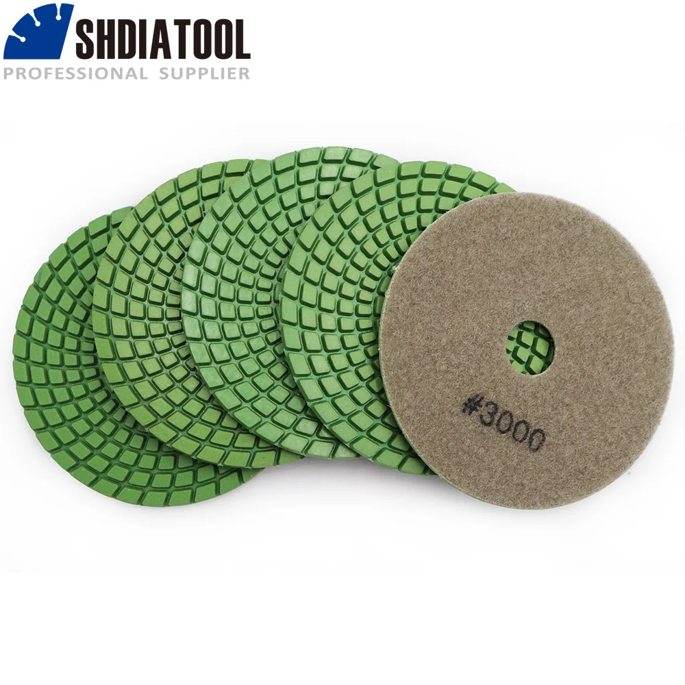 SHDIATOOL5pcs43000DiamondFlexibleWetPolishingPadsfor