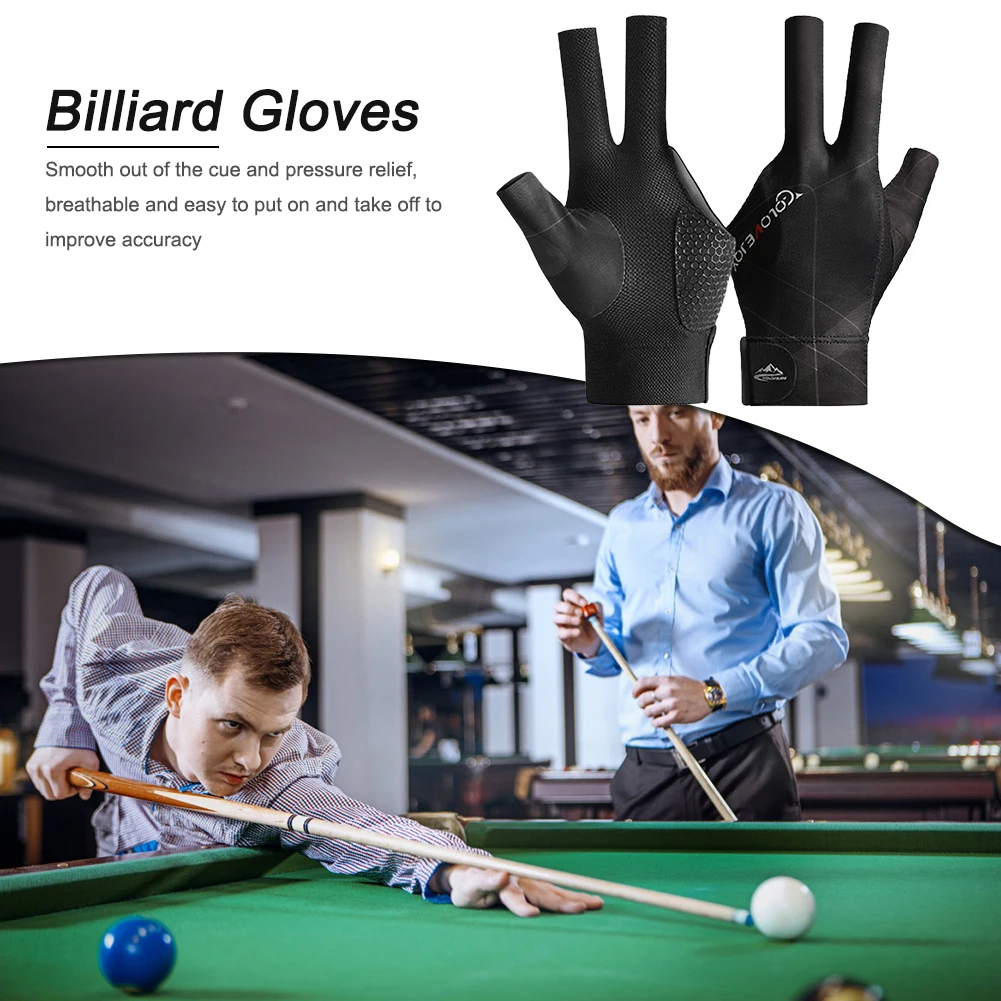 Open Finger Billiard Pool Gloves Adjustable for Snooker Training billiard gloves