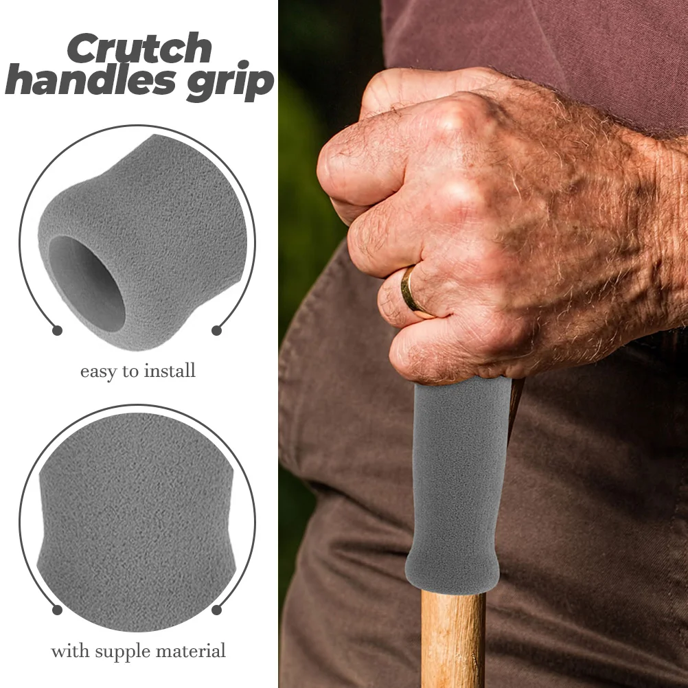 Walking Cane Underarm Crutches 6 Pcs Crutch Handle Spong Cane Grips Nonslip for Handles