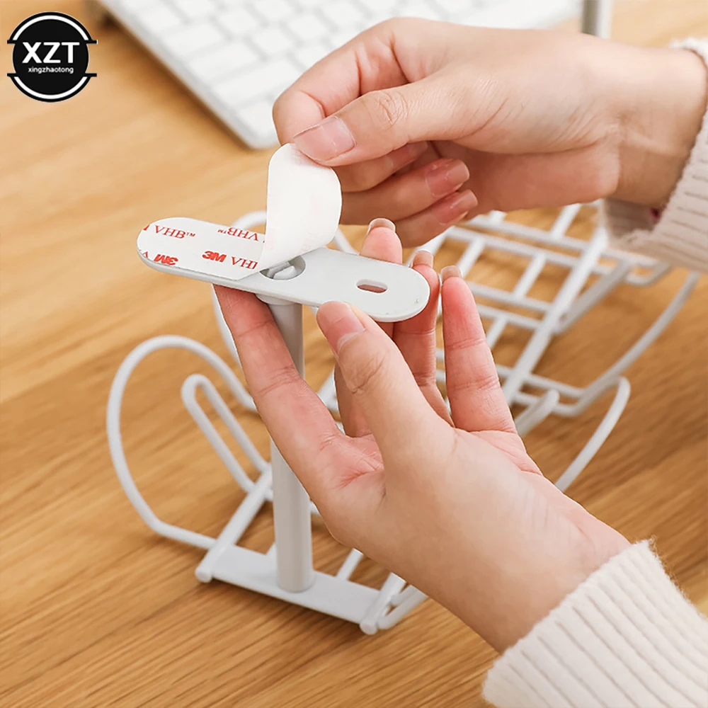 Under Table Storage Rack Wire Cable Shelf Basket Desk Rack Electric Organizer Box Hanging Storage Cabinet Holder Wire Organizers