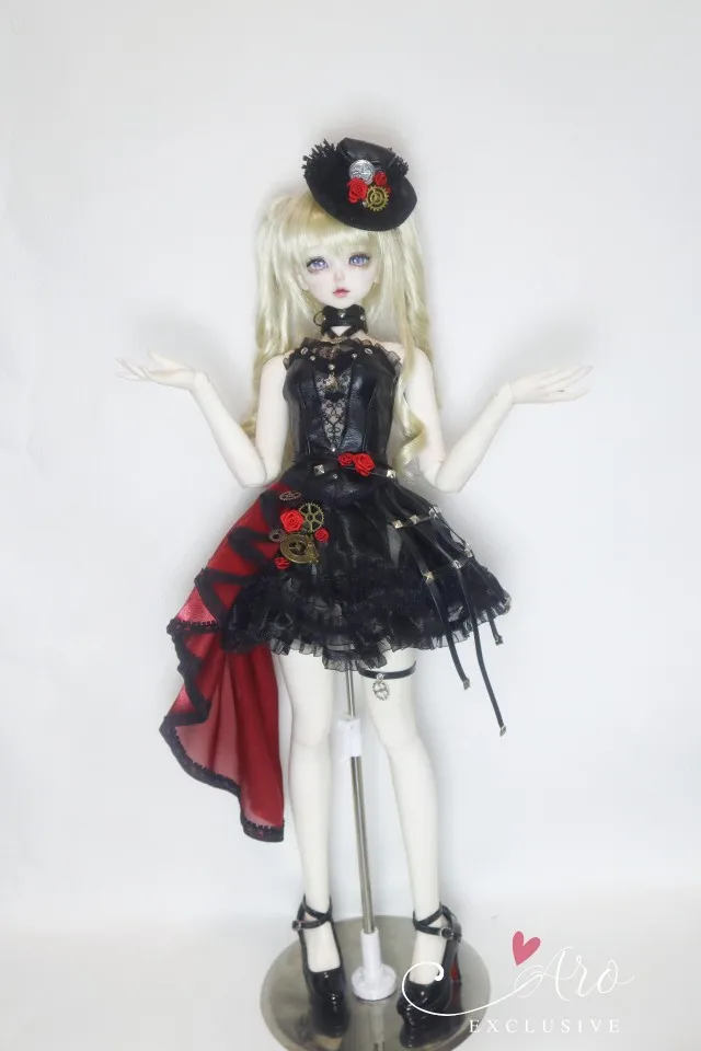 Bjd人形用のカスタマイズ可能なスカートと革のコルセット