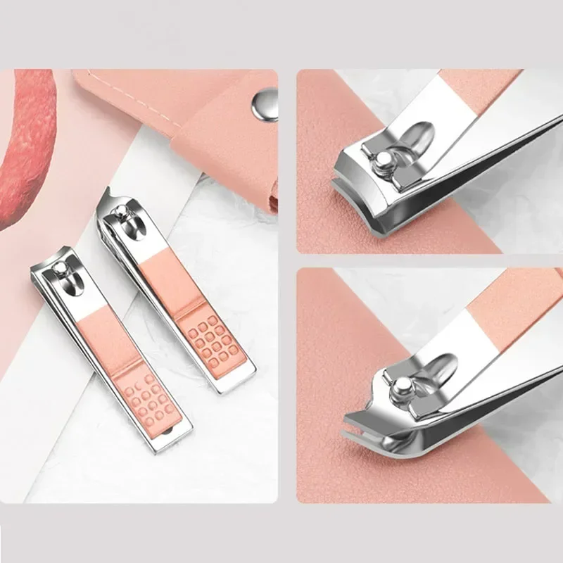 PU Leather Manicure Pedicure Nail Care 7pcs Cutter Scissor Tweezer Clipper Kit Set With Colorful Case Manicure Kit Set